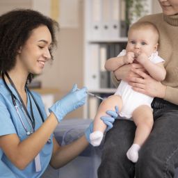 little baby getting vaccinated